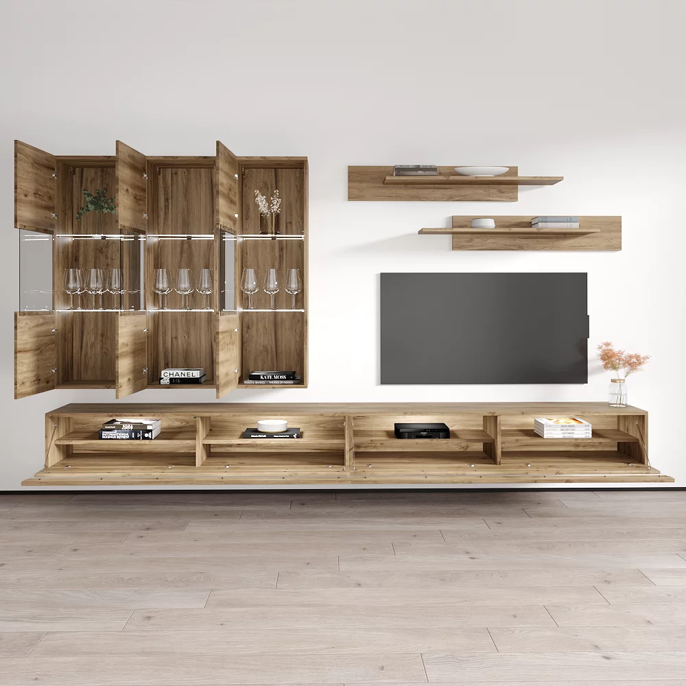 Fly E2 35TV Wall Mounted Floating Modern Entertainment Center