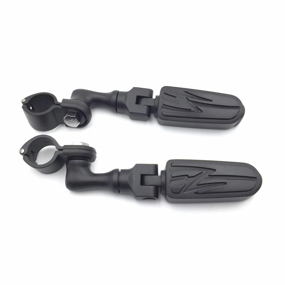 HTT-MOTOR Black Short Peg Mounting Kit Lightning Style Foot Peg For Bike with 1 inch (1