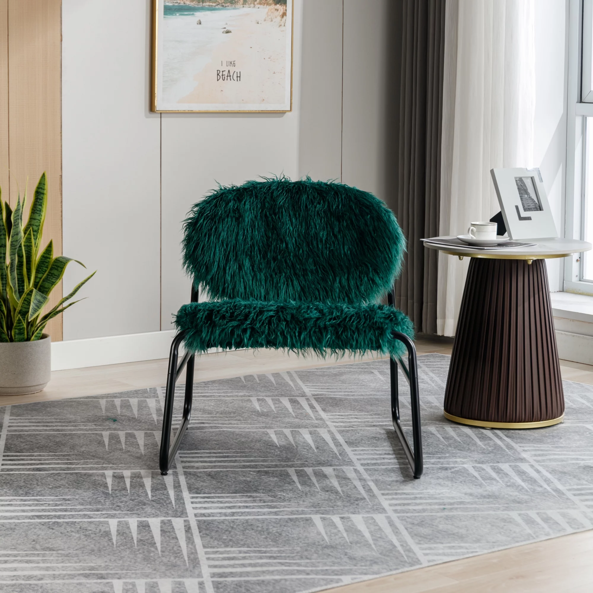 COOLMORE Accent Chair - Modern Industrial Slant Armchair with Metal Frame - Premium High Density Soft Single chair for Living Room Bedroom