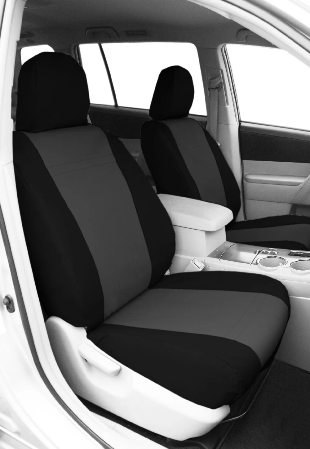 CalTrend Front Buckets DuraPlus Seat Covers for 2005-2006 Ford Expedition - FD205-03DD Charcoal Insert with Black Trim