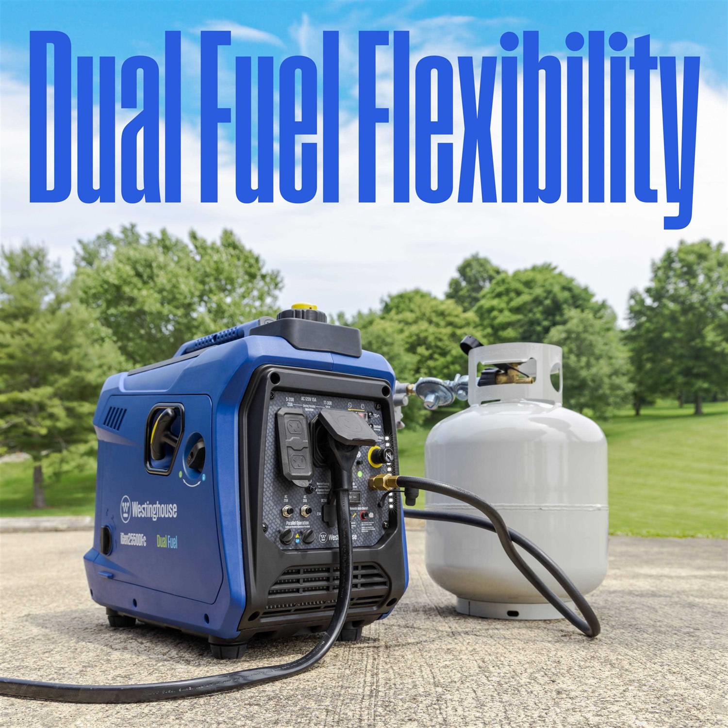 Westinghouse 2550 Watt Dual Fuel Portable Inverter Generator IGEN2550DFC - Shop Hardware Tools Online Store