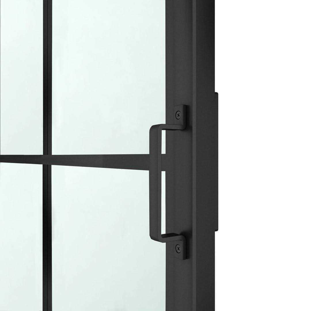 CALHOME 37-in x 84-in Black Glass Steel Single Barn Door