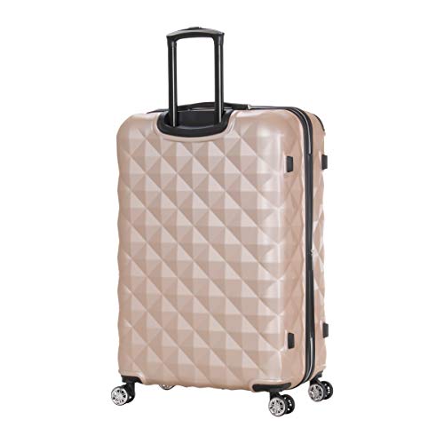 Kenneth Cole REACTION Diamond Tower Collection Lightweight Hardside Expandable 8-Wheel Spinner Travel Luggage, Black, 20-Inch Carry On