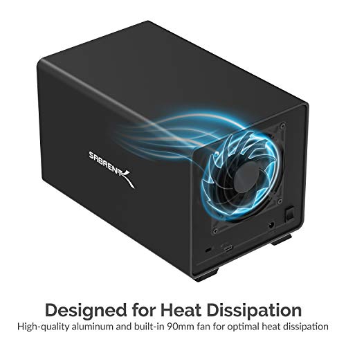 SABRENT USB 3.2 5-Bay 3.5” SATA Hard Drive Docking Station, Trayless Design, USB-C 10Gbps, Independent Power Switches, Locking Bays, Aluminum Cooling, Compatible with Windows Mac Linux (DS-SC5B)