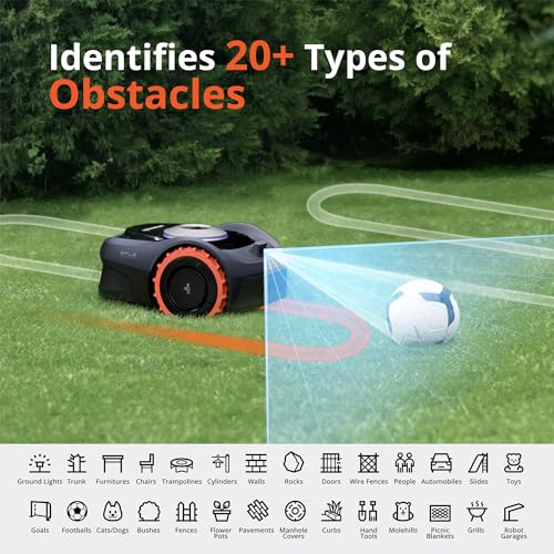 Segway Navimow iSeries Robot Lawn Mower Perimeter Wire Free 1/4 1/8 Acre RTK+Vision Robotic Lawnmower, AI-Assisted Mapping, Virtual Boundary, APP Control, 58dB(A) Quite, Multi-Zone Management