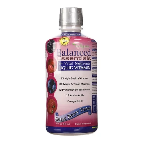 Heaven Sent Naturals Balanced Essentials 94 Vital Nutrients Liquid Vitamin, Berry, 32 Oz, 6 Pack