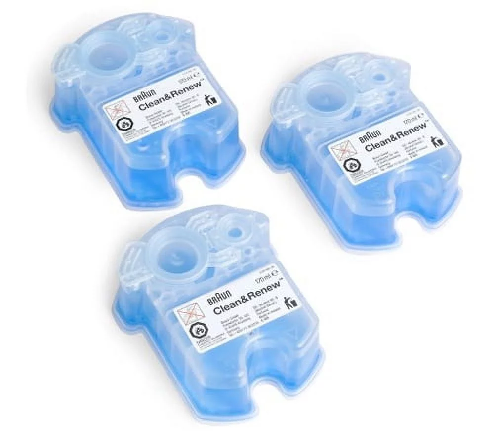 Braun CCR3 Replacement Clean And Renew Refills Cartridge For Models 5442, 350cc, 370cc, 390cc, 550cc, 570cc, 590cc (Pack Of 3)