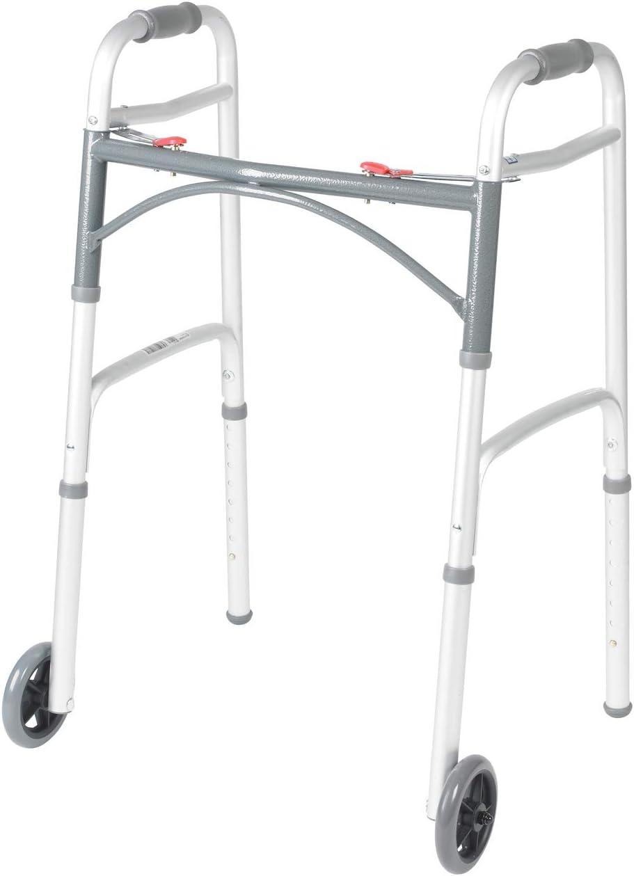 Drive Medical Deluxe Two Button Folding Walker with 5