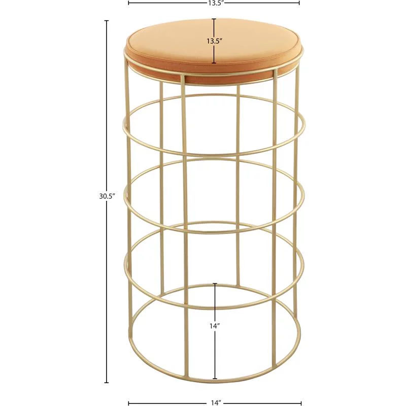 Meridian Furniture Rebar Mango Velvet Bar Stool