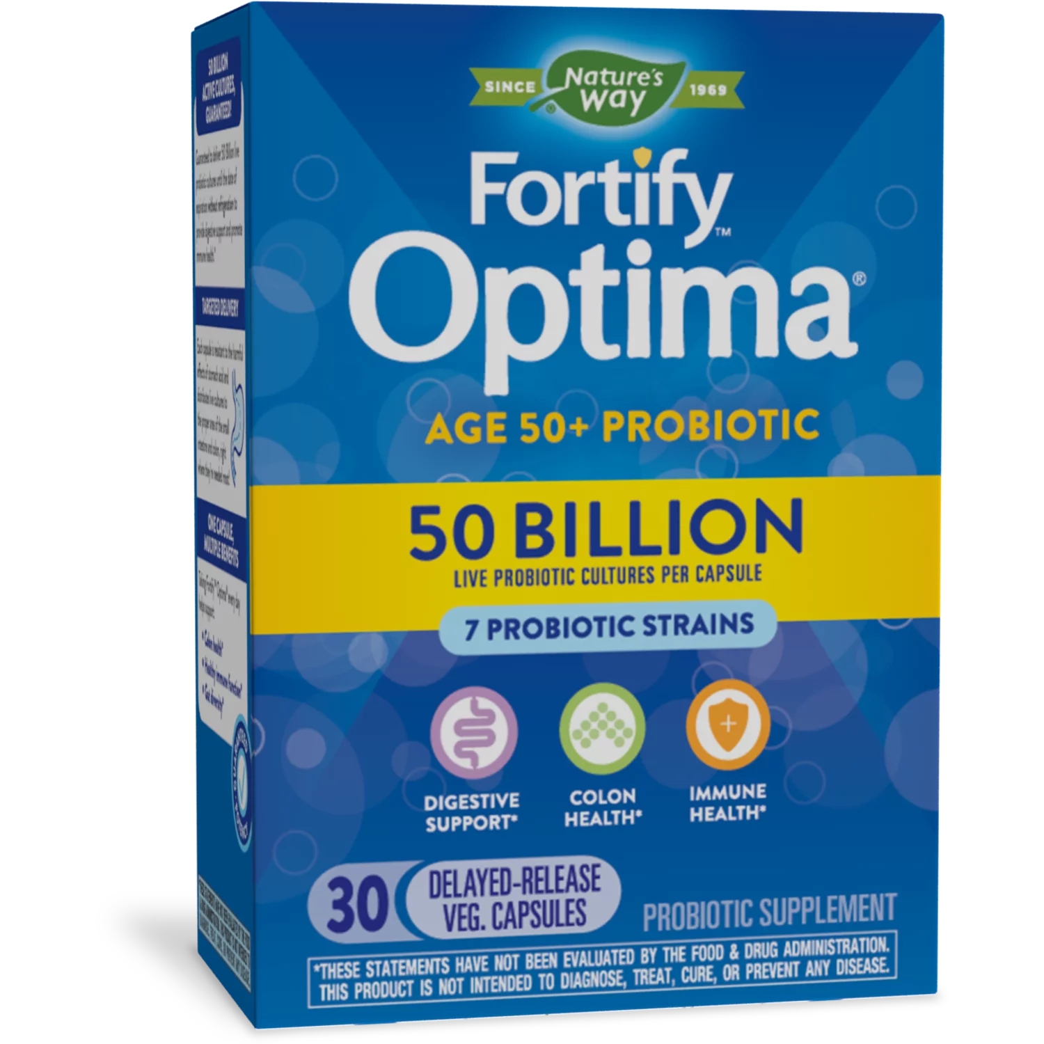 Nature's Way Fortify™ Optima® Optima Adult 50+ Daily Probiotic, 50 Billion Live Cultures, 7 Strains, 30 Capsules