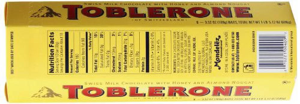Toblerone Swiss Milk Chocolate with Honey and Almond Nougat, 600 Gram