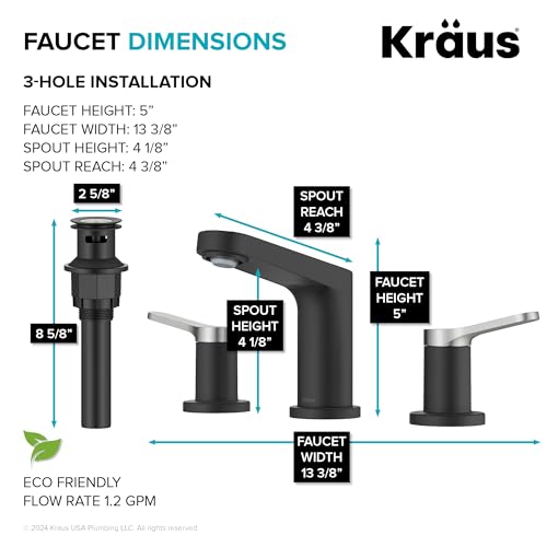 KRAUS Indy Single Handle One Hole Bathroom Sink Faucet in Chrome, KBF-1411CH