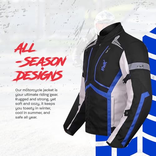 HWK Motorcycle Jacket for Men and Women Scorpion with Cordura Fabric for Enduro Motorbike Riding and Armor Foam Padding for Impact Protection, Dual Sport Motorcycle Jacket - Red, 2X-Large