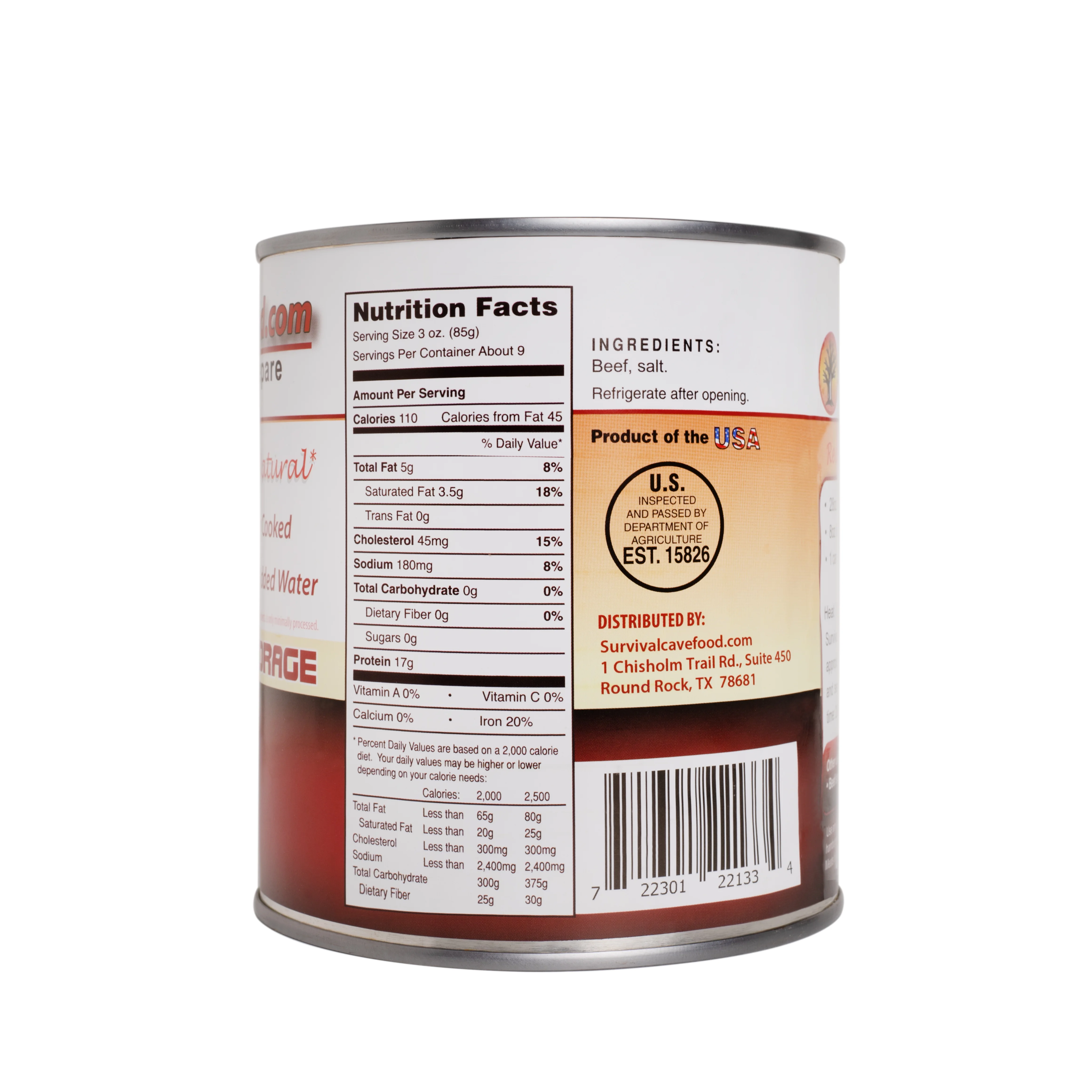 Survival Cave - Canned Beef 28 oz- 12 cans
