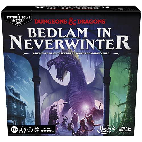 Hasbro Gaming Dungeons & Dragons: Bedlam in Neverwinter Board Game, Escape Room, Cooperative Strategy Games for Ages 12+, 2-6 Players, 3 Acts Approx. 90 Mins Each (Amazon Exclusive)