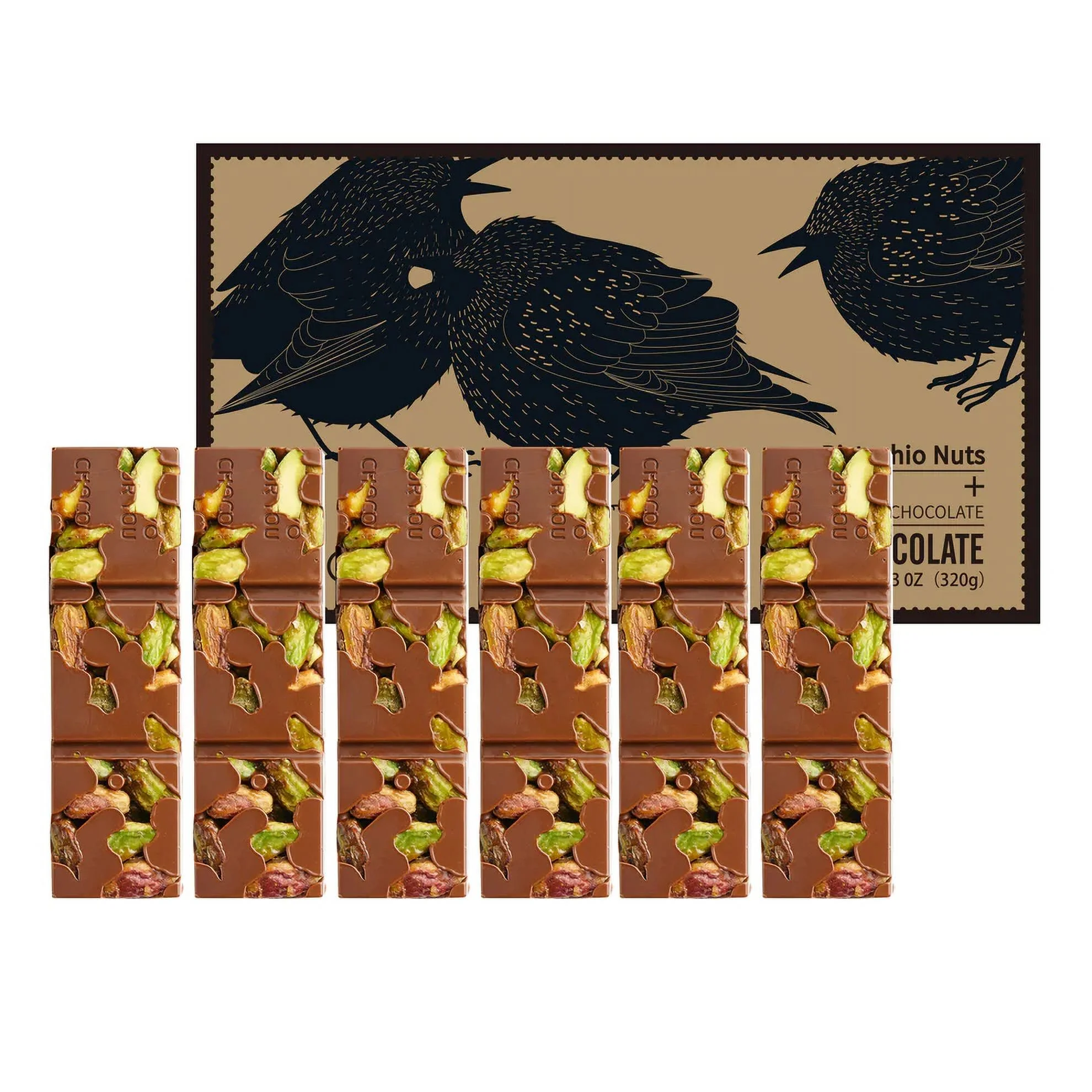 AMOTRIO Pistachio Chocolate Bars, 6 Ct