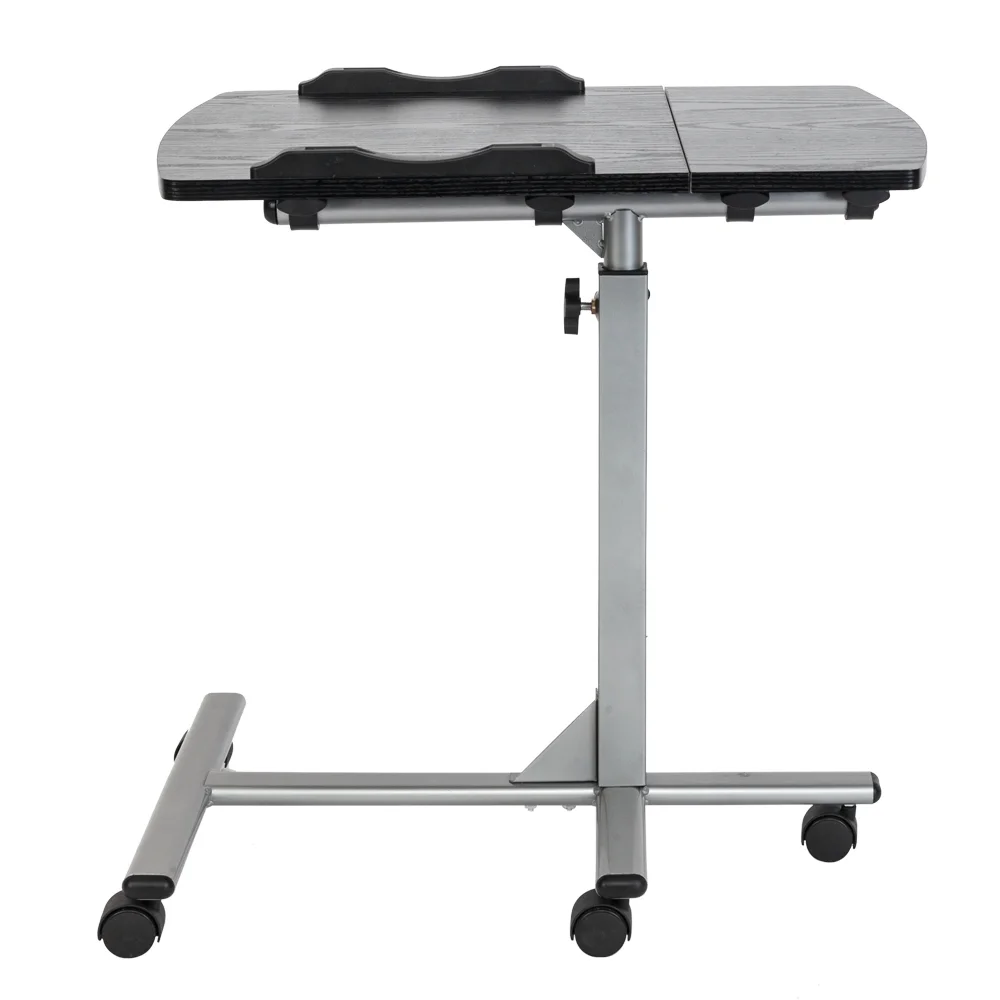 Five-Wheel Home Use Multifunctional Lifting Removable Computer Desk Black & Silver