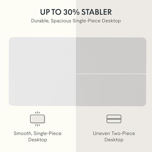 FLEXISPOT EN2 Whole-Piece Standing Desk with Clamp Power Strip, 55 x 28” Electric Stand Up Height Adjustable Desk with Cable Management (Black Frame + 55