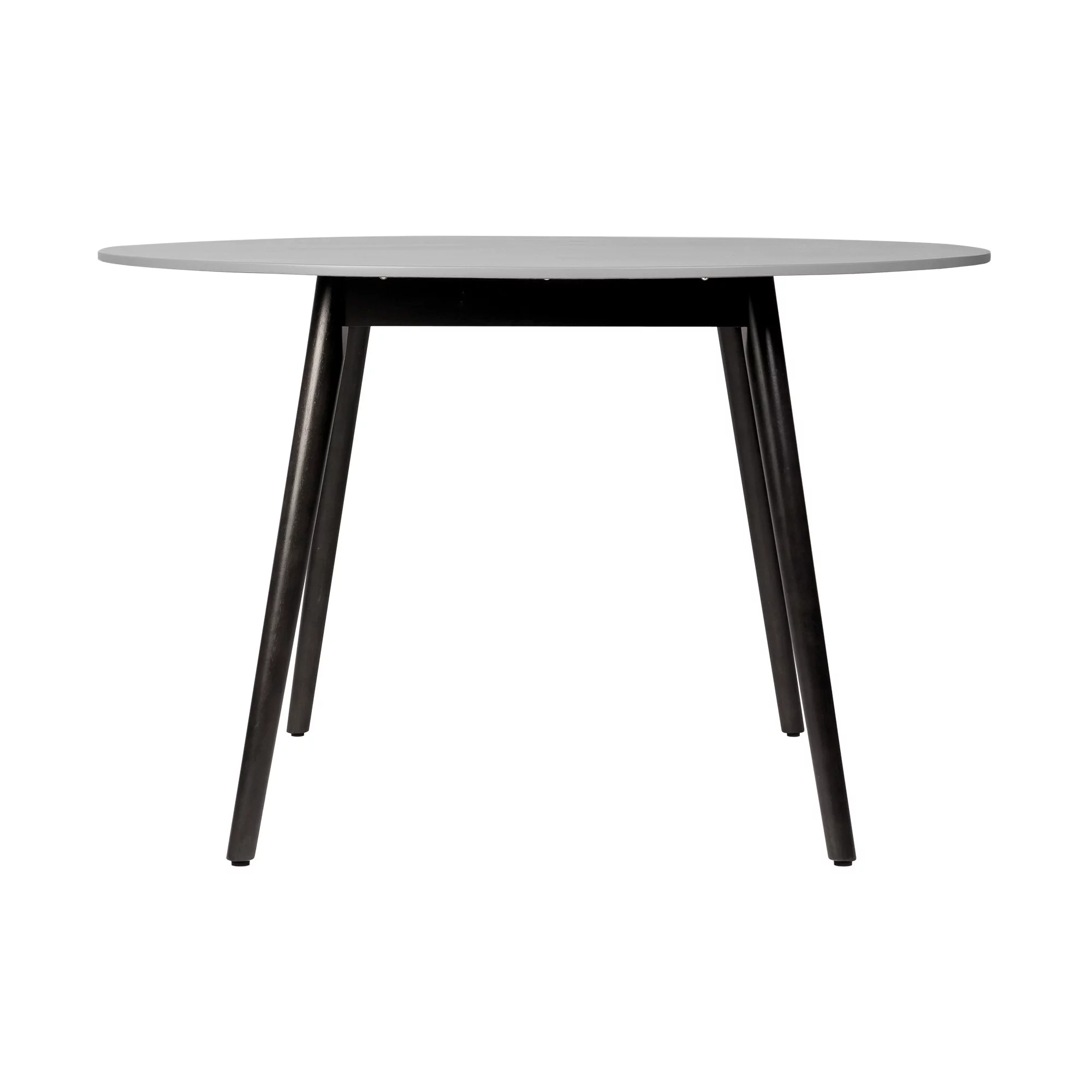Benjara Onx 47 Inch Dining Table with Round Stone Tabletop, Angled Legs, Black