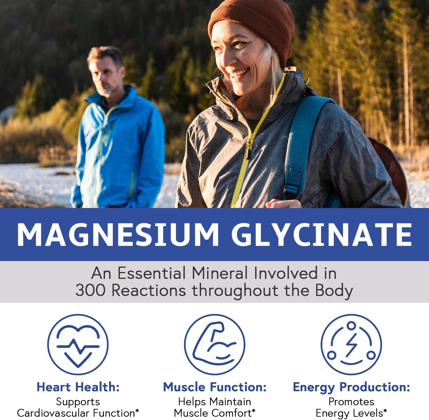 Magnesium Glycinate, 160mg Elemental Mag, Chelated & Non-Buffered, Maximum Bioavailability, Muscle, Bone & Nerve Health, Promote Relaxation, 90 Caps, Non-GMO