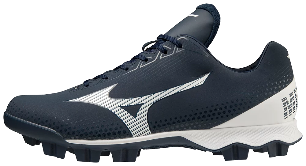 Mizuno Mizuno Wave Lightrevo Low Tpu Men's Molded Low Baseball Cleat, Size 10.5, Navy-White (5100)