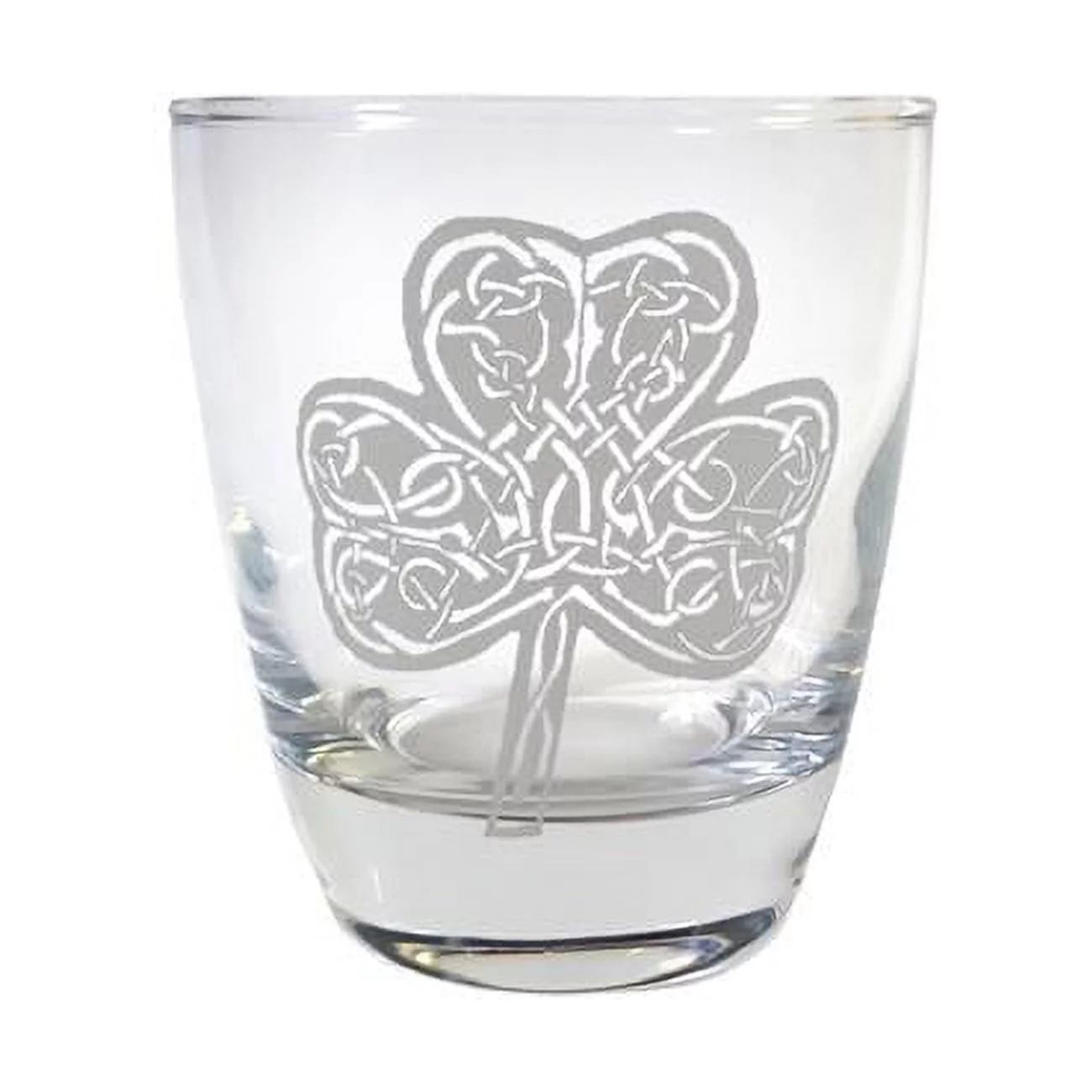 10 oz Celtic Clover Engraved Lowball Glass