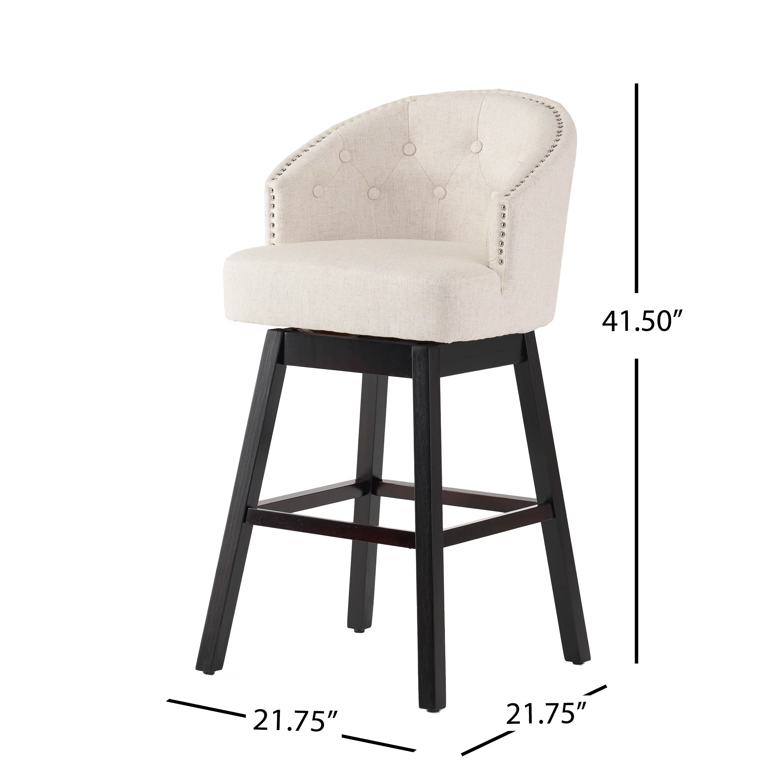 Noble House Bentley Beige Bar Stool (Set of 2)