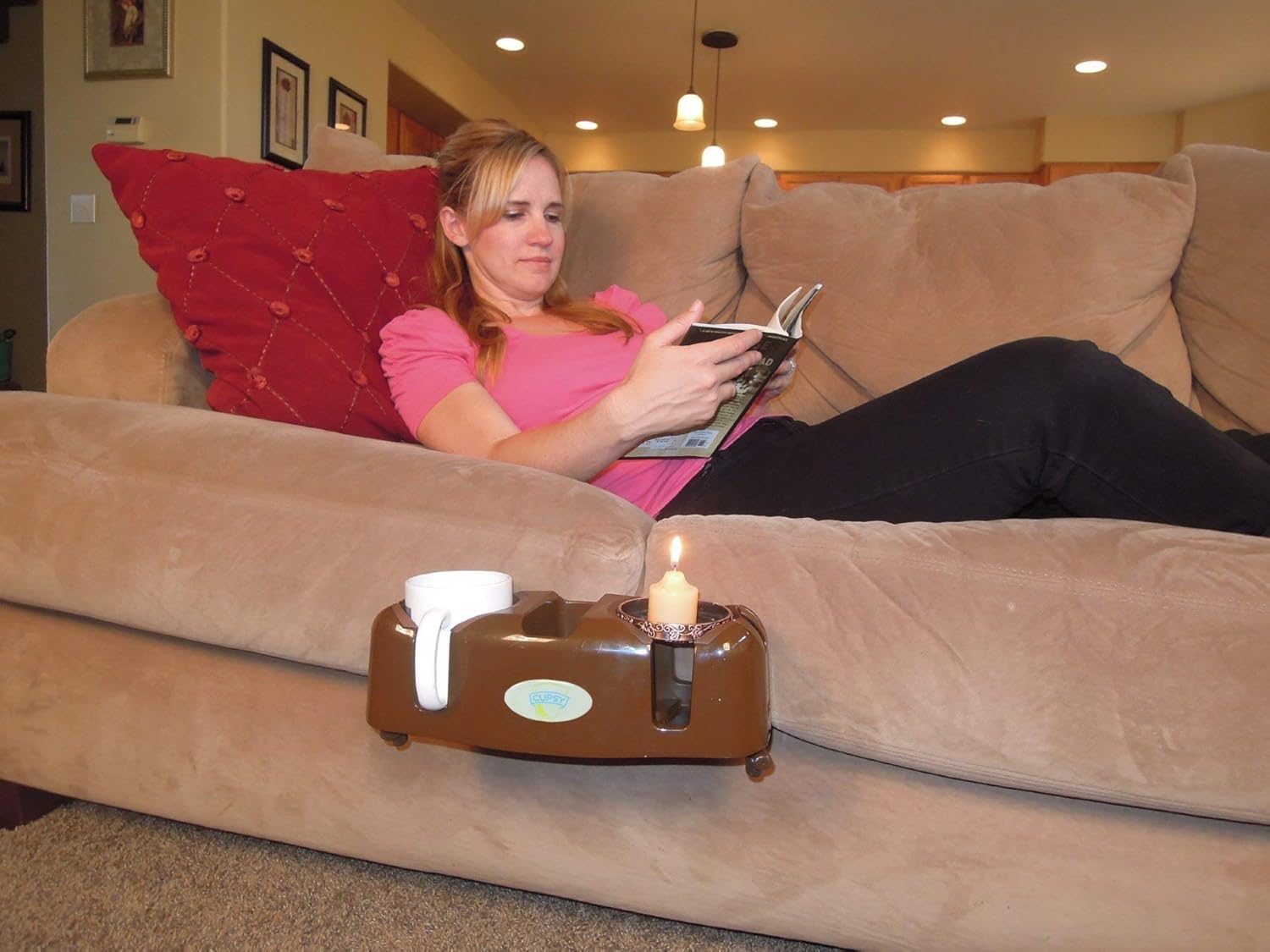 Sofa and Couch Armchair Drink Organizer and Recliner Drink Caddy with Removable Legs - Multiple Colors