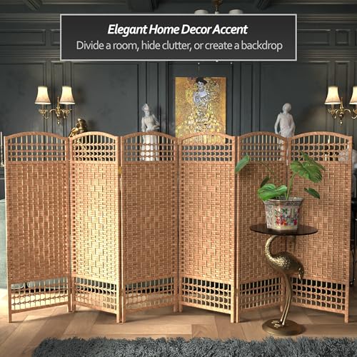 4 ft. Short Fiber Weave Folding Screen - White - 3 Panels