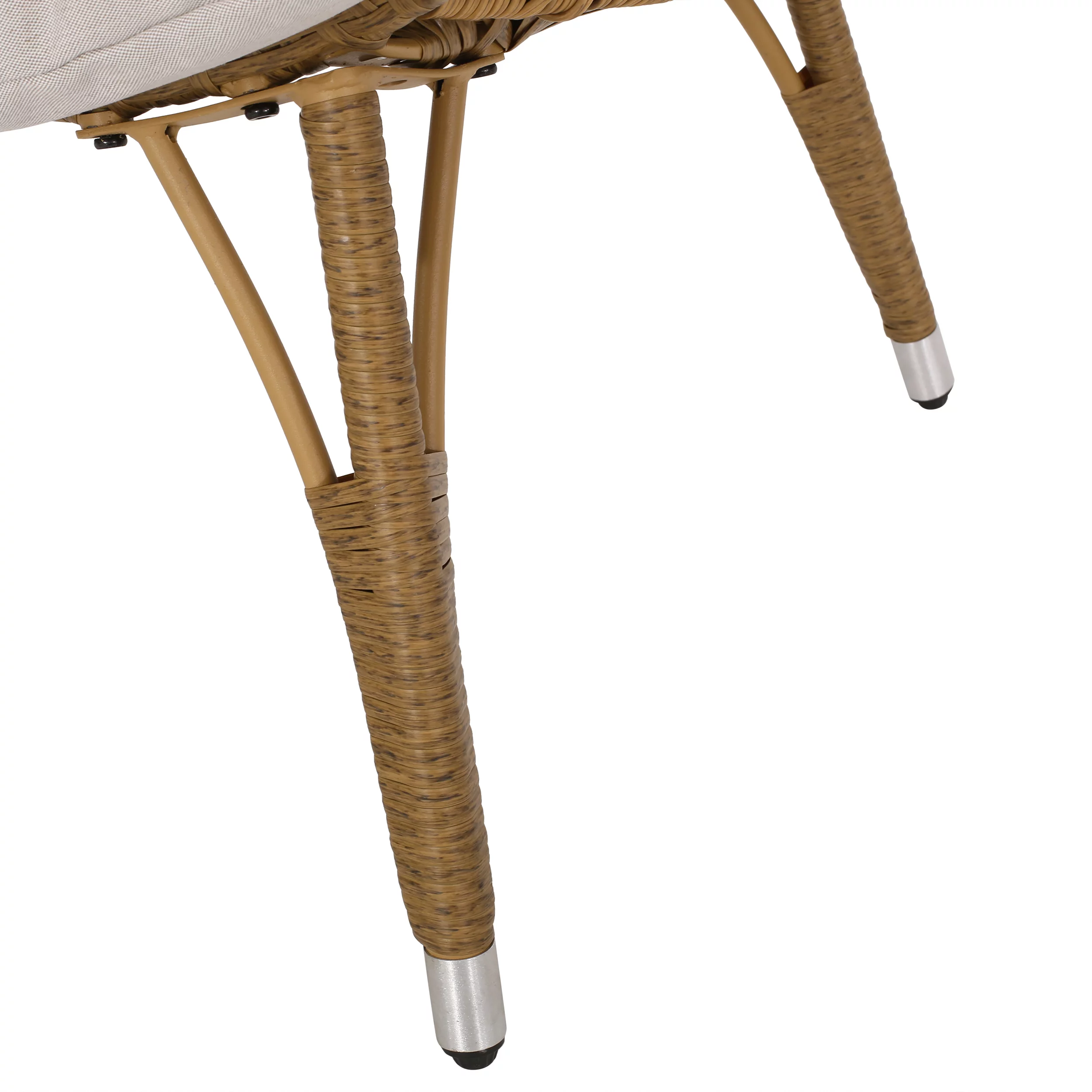 Lonna Outdoor Wicker Teardrop Chair, Beige, Light Brown