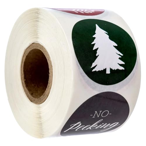 Jolly Santa Stickers / 500 Happy Saint Nick Christmas Label Roll / 1.5