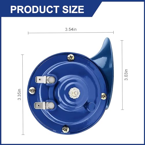 cerfioo Pack-2 Car Air Snail Double Horn, 12V Waterproof Mini Size & 300DB Super Loud Sound Horn, Super Safety Warning Air Horn Replacement Kit, Universal for Car, Motorcycle Accessories