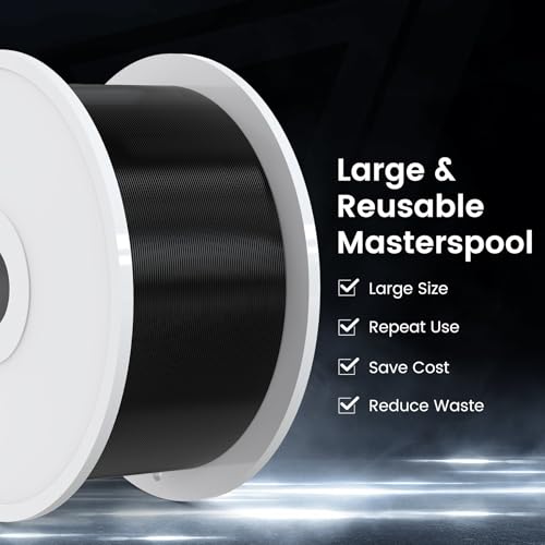 SUNLU PLA+2.0 3D Printer Filament Bundle, 4KG Upgrade PLA+ Filament 1.75mm, Tougher and Stronger, Dimensional Accuracy +/-0.02mm, 1KG per Spool, 4 Packs, Black