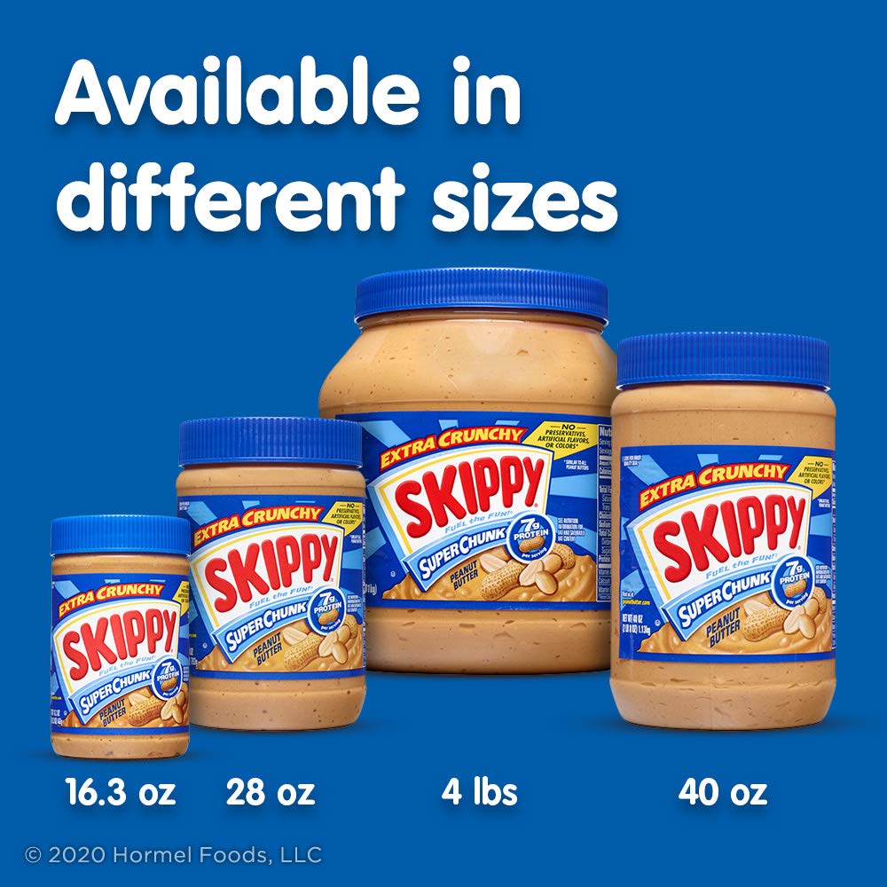 SKIPPY Peanut Butter, Super Chunky, 40 Ounce Twin Pack