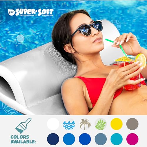 TRC Recreation Sunsation Vinyl Coated Foam Swimming Pool Float Mat Adult Lounger with Built-in Roll Pillow