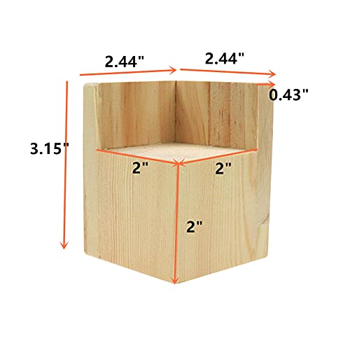 Set of 4 Bed Risers Furniture Square Risers 3.15 Inches Wooden Solid Wood Original Color For DIY Painting Sofa Couch Chair Table Increase Legs