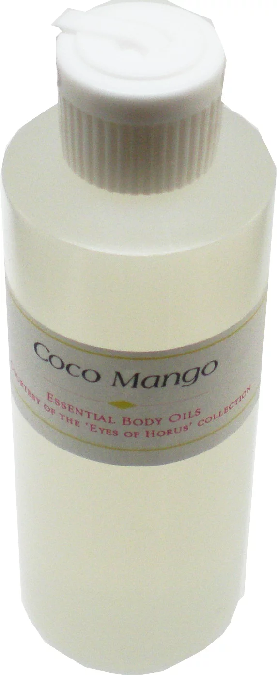 Coco Mango Scented Body Oil Fragrance [Flip Cap - HDPE Plastic - Clear - 4 oz.]