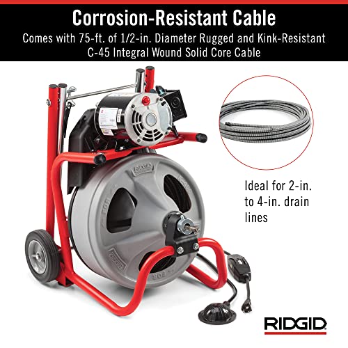 RIDGID 26998 Model K-400 Drain Cleaning 120-Volt Drum Machine Kit with C-45IW 1/2