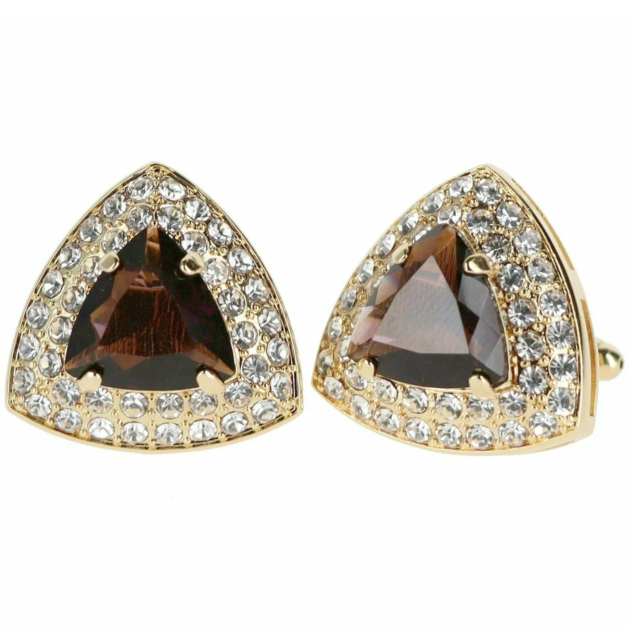 Vittorio Vico Triangular Crystal Diamond Set Cufflinks (CL 72XX) by Classy Cufflinks