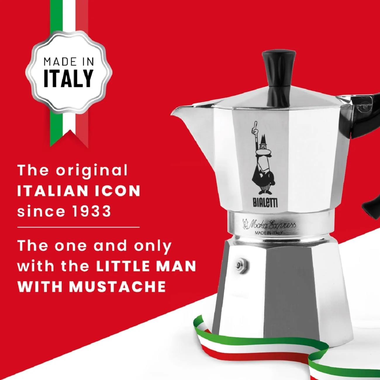 Bialetti - Moka Express: Iconic Stovetop Espresso Maker, Makes Real Italian Coffee, Moka Pot 9 Cups (14 Oz - 420 Ml), Aluminium, Silver 9 Cups (Pack of 1) Espresso Maker