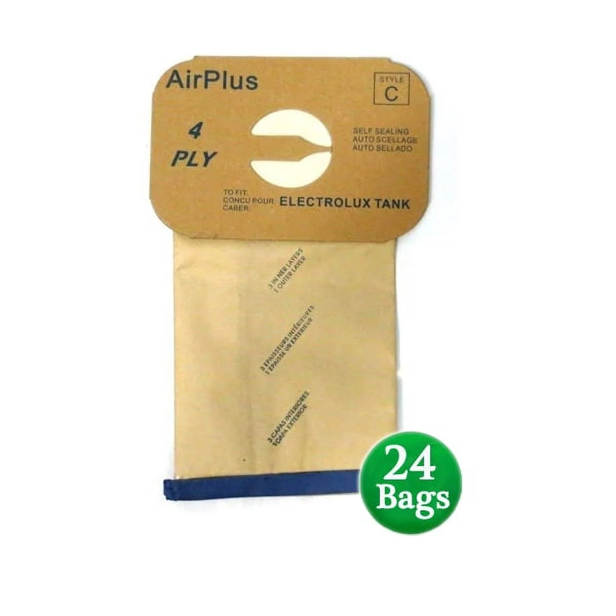 Electrolux Airplus 4 Ply Tank Vacuum Cleaner Style-C Paper 24Bags # 805FPC