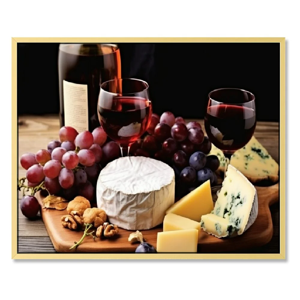 Creowell Wine Bottle Glasses Wall Art Decor Picture Painting Poster Print on Canvas Panels Pieces - Kitchen Theme Wall Decoration Set - Winery Wall Picture for Dining Room 16x12in/20x16in