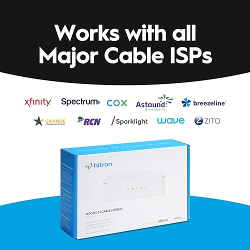Hitron CODA56 Multi-Gigabit DOCSIS 3.1 Modem | 2.5 Gbps Max Internet Speeds | Certified with Xfinity, Charter Spectrum, Cox | 10x Faster Than DOCSIS 3.0 | 2.5 Gbps Ethernet Cable Modem ONLY