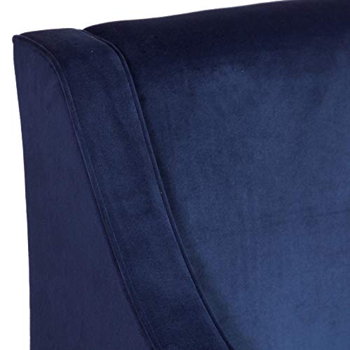 HomePop Velvet Swoop Arm Accent Chair, Suri Blue