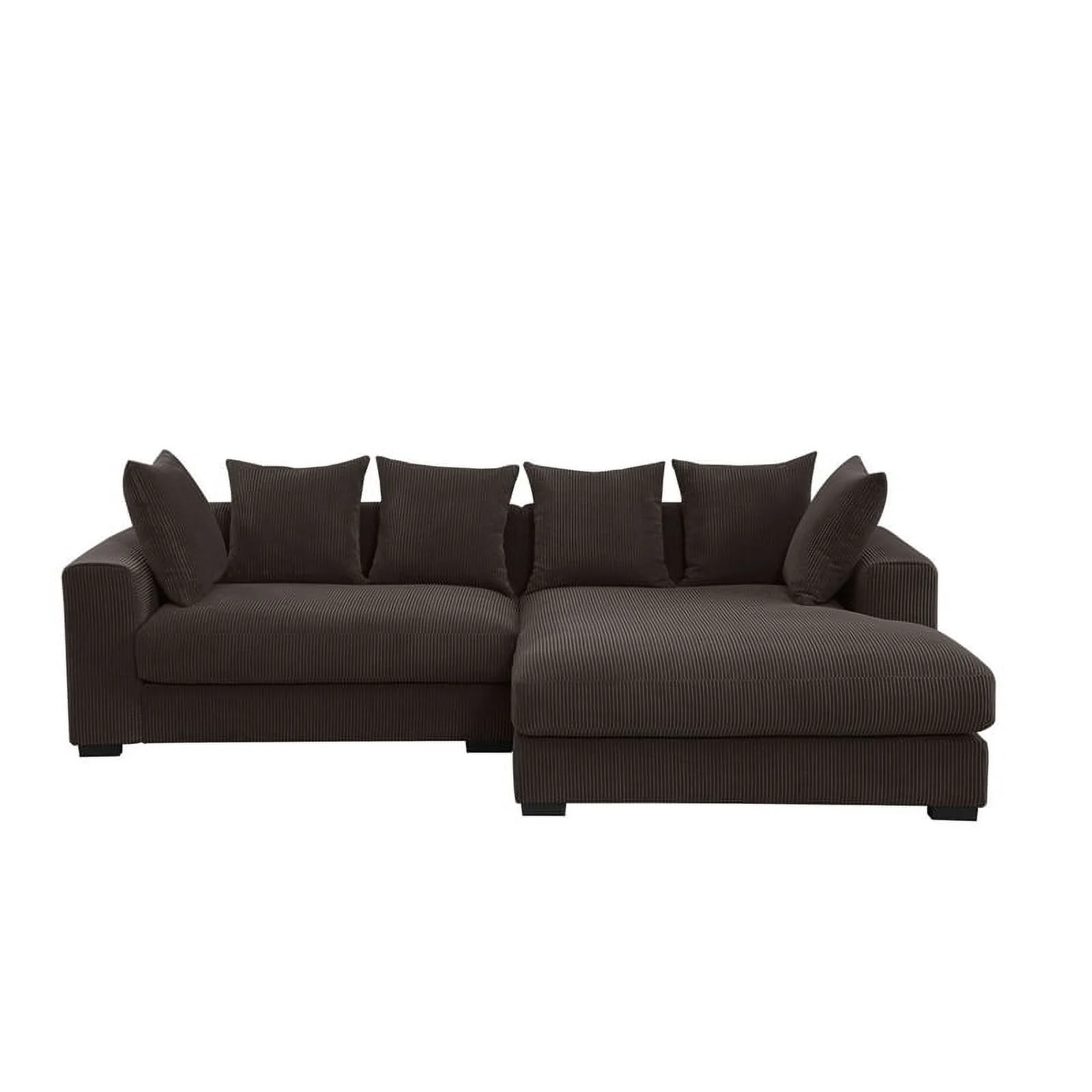 Pemberly Row 3 - Piece Upholstered Corduroy Sectional Sofa With Chaise-Brown