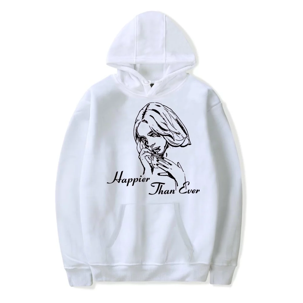 Billie Eilish Happier Than Ever Merch Hoodies Man/Woman Hip Hop Hoodies Fans Sweatshirts Printed Casual Clothes