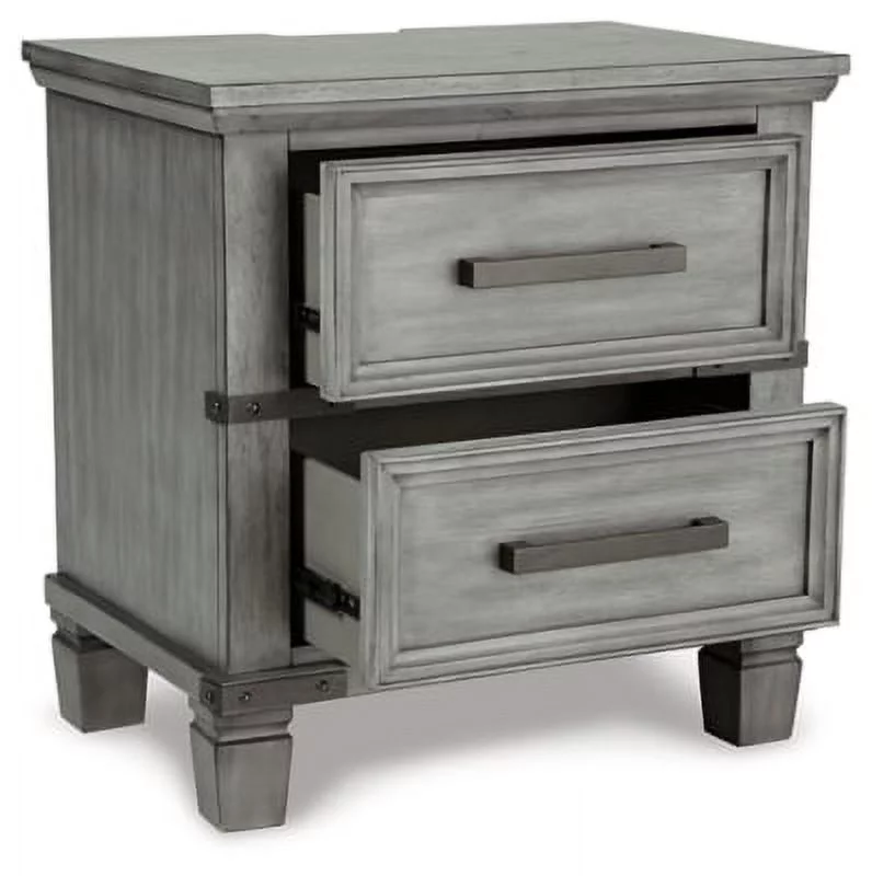 Signature Design by Ashley Russelyn 2 Drawer Nightstand, Gray