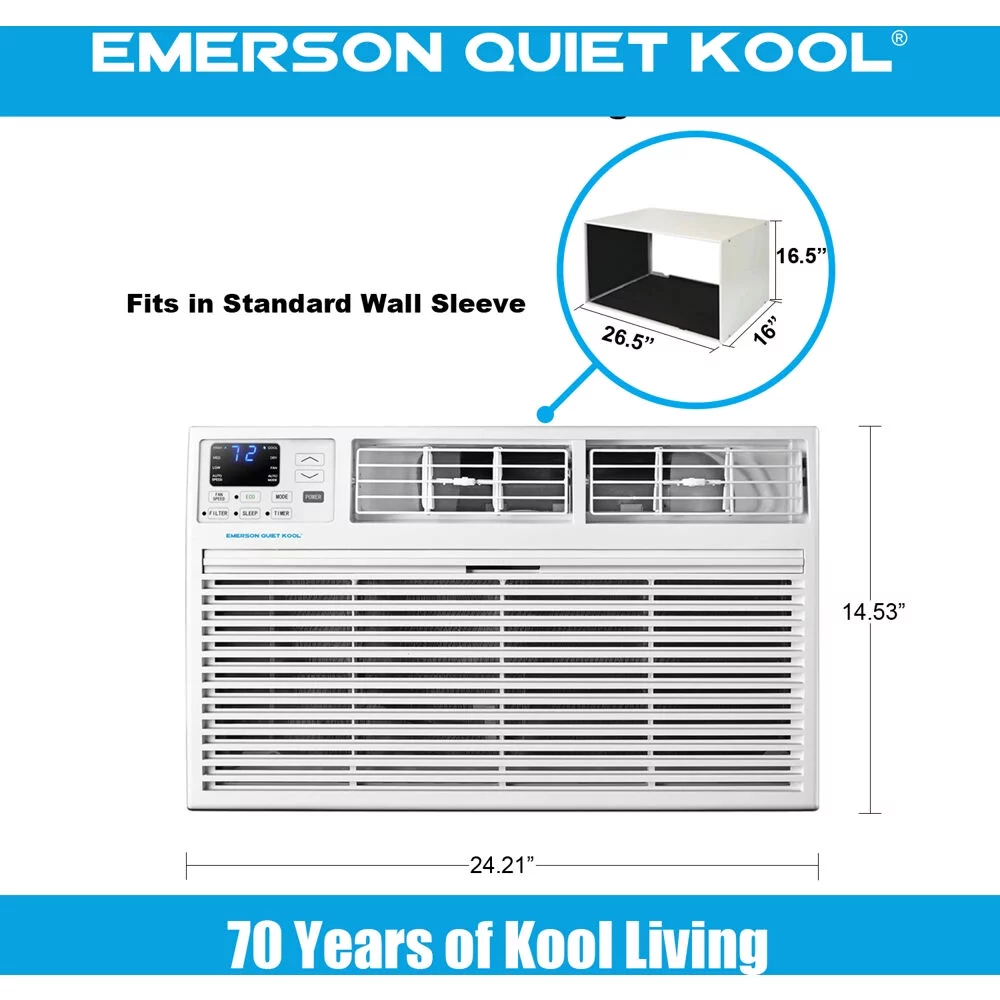 Emerson Quiet Kool 230V 14,000 BTU Through-the-Wall Air Conditioner with Remote Control