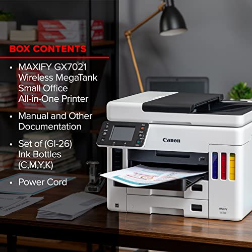 Canon Megatank GX7120 Wireless All-in-One Printer, Print, Copy, Scan and Fax with 2.7