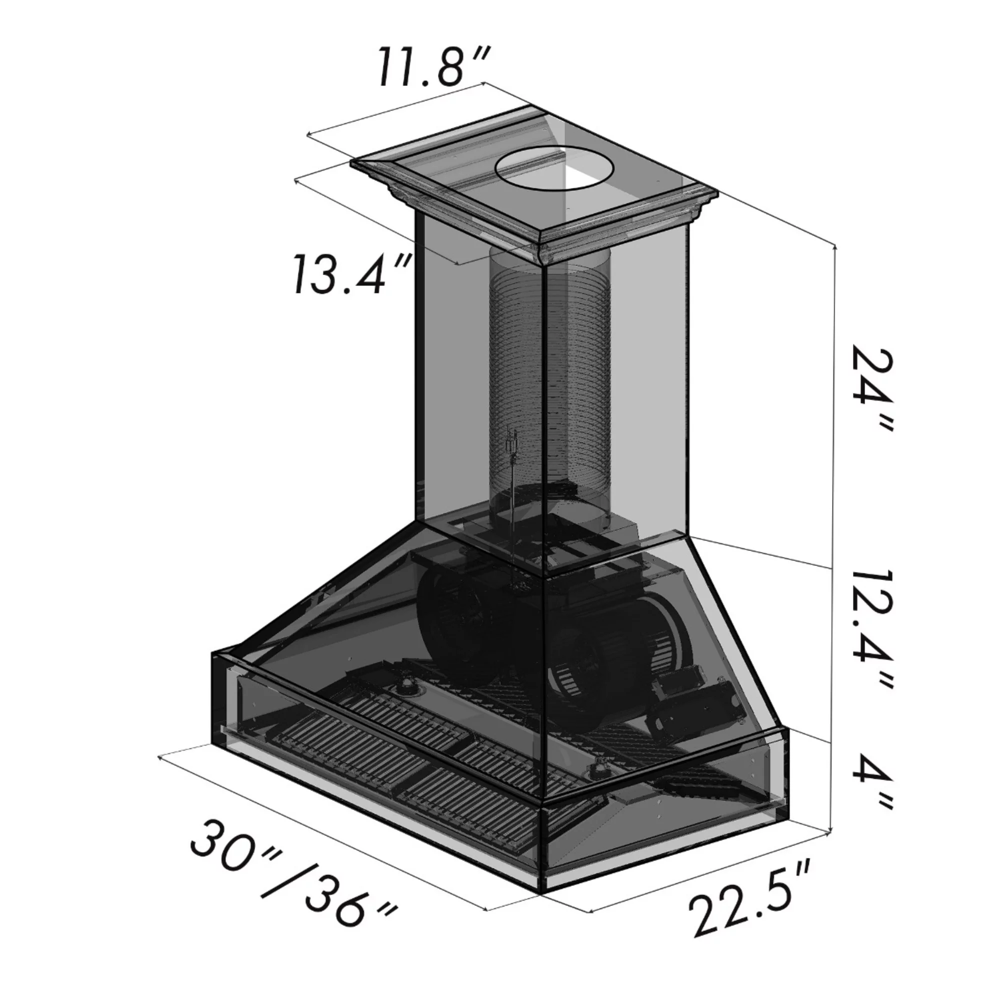 ZLine 355WH30 Designer Series Wooden Wall Range Hood With Crown Molding